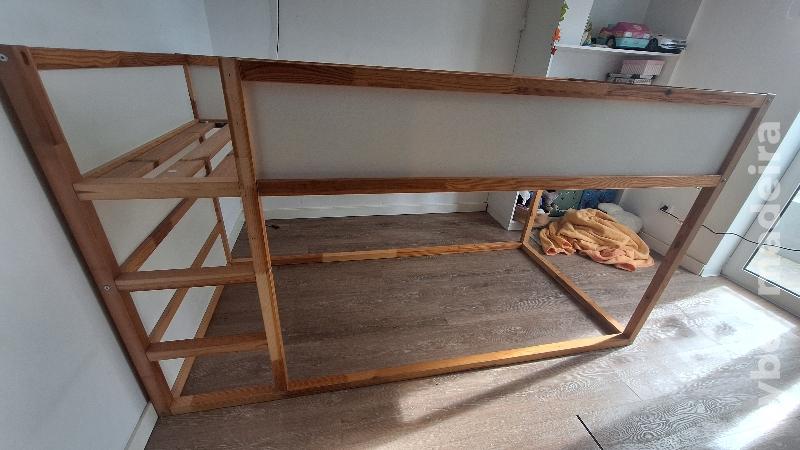 Cama reversivel KURA (IKEA) branco/pinho 90x200 cm