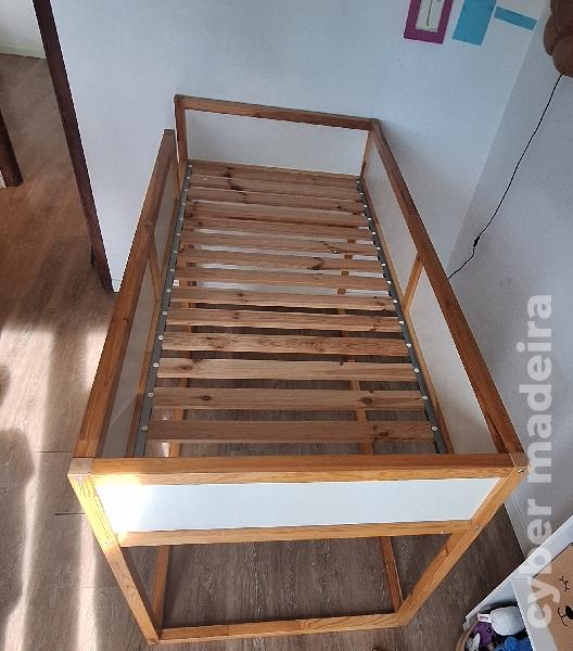 Cama reversivel KURA (IKEA) branco/pinho 90x200 cm
