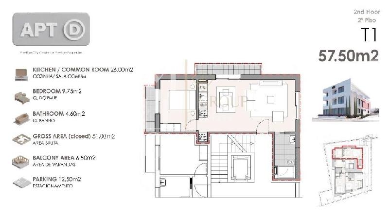 Apartamento T1 para Venda