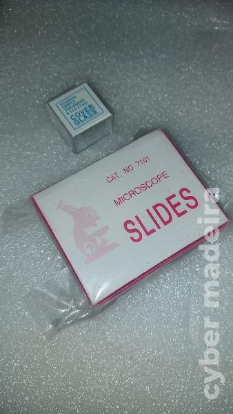 Microscópio binocular com ocular eletrónico.