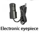 Microscópio binocular com ocular eletrónico.