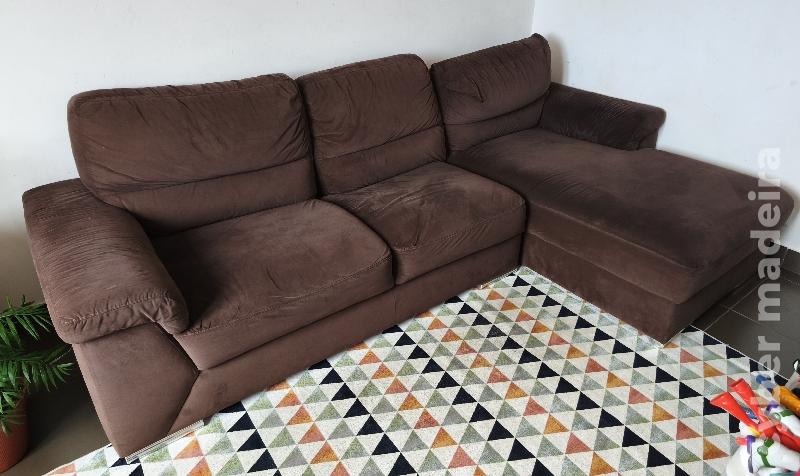 Sofá chaise longue castanho