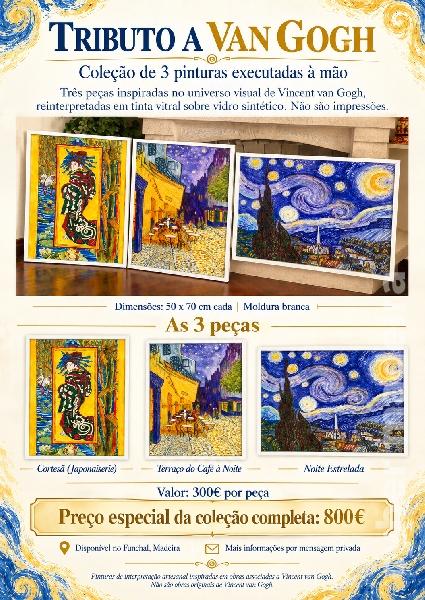 A Cortesã Terraço Café Noite Estrelada- TRIBUTO A VAN GOGH 3 Quadros