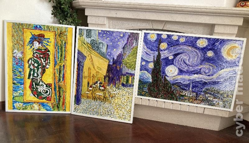 A Cortesã Terraço Café Noite Estrelada- TRIBUTO A VAN GOGH 3 Quadros