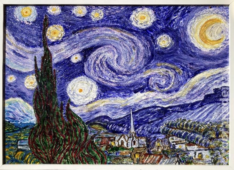 A Cortesã Terraço Café Noite Estrelada- TRIBUTO A VAN GOGH 3 Quadros