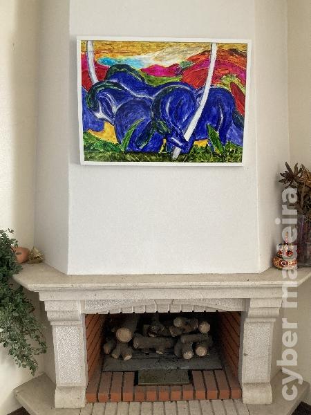 Cavalos Azuis. 50 cm x 70 cm