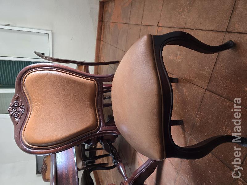 Conjunto sofás em pele + mesa com 8 cadeiras