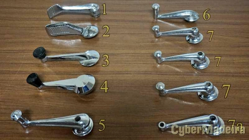 Manivelas e puxadores cromados de carros clássicos