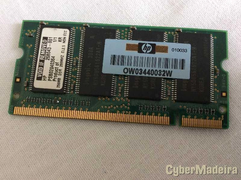 Memória DDR 256MB PC2100S 266MHZ