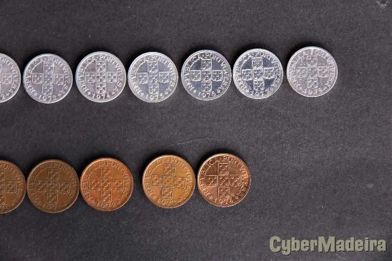 Moedas de $10 centavos e de $20 centavos dos anos 1969 a 1978