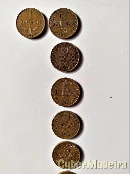 Moedas de Republica de $50 (50 centavos) e 1 escudo de 1969 a 1979.