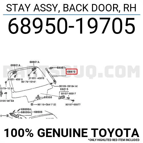 Mola pneumática, mala/compartimento de carga lado direito aplicação/TOYOTA