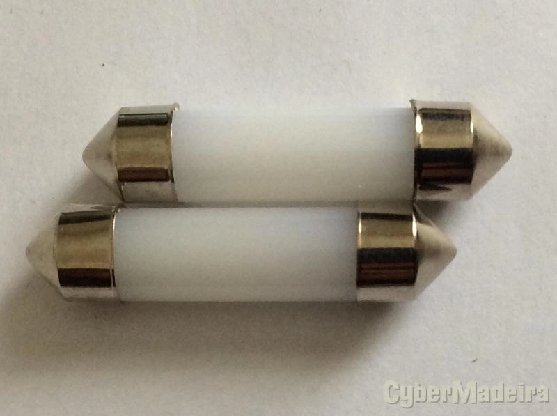 Lampada 12V 36mm luz branca para interior ou chapa matrícula