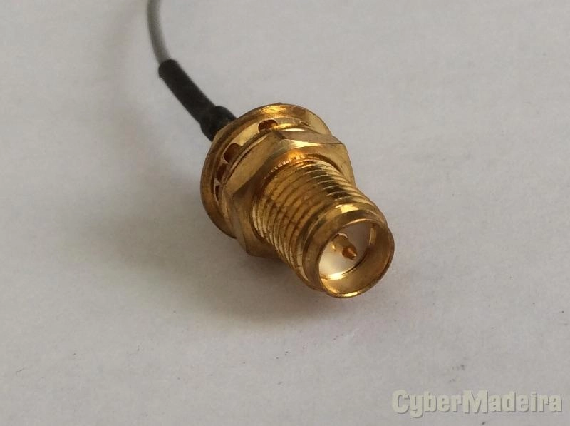Cabo pigtail 25CM U.FL ipx Mini PCI para RP-SMA femea