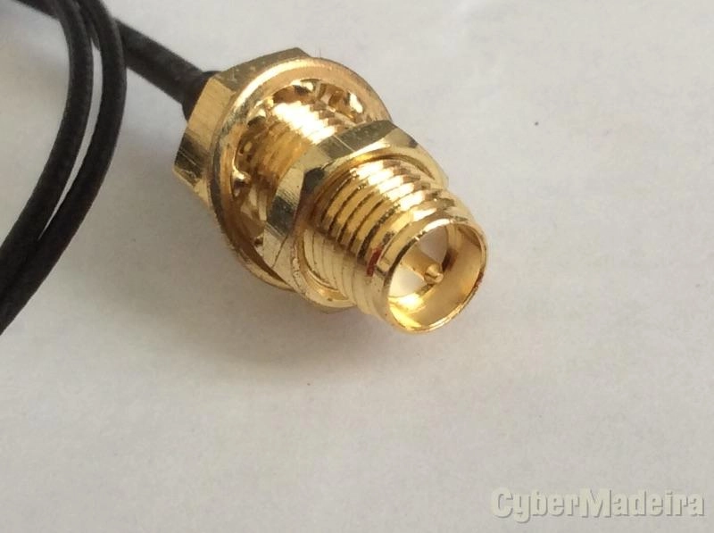 Cabo pigtail 50CM U.FL ipx Mini PCI para RP-SMA fêmea