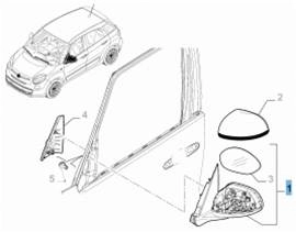 Revestimento, retrovisor exterior lado direito aplicação/FIAT