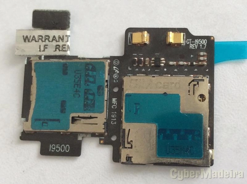 Flex leitor cartão SIM e Memoria Samsung S4 GT-i9505