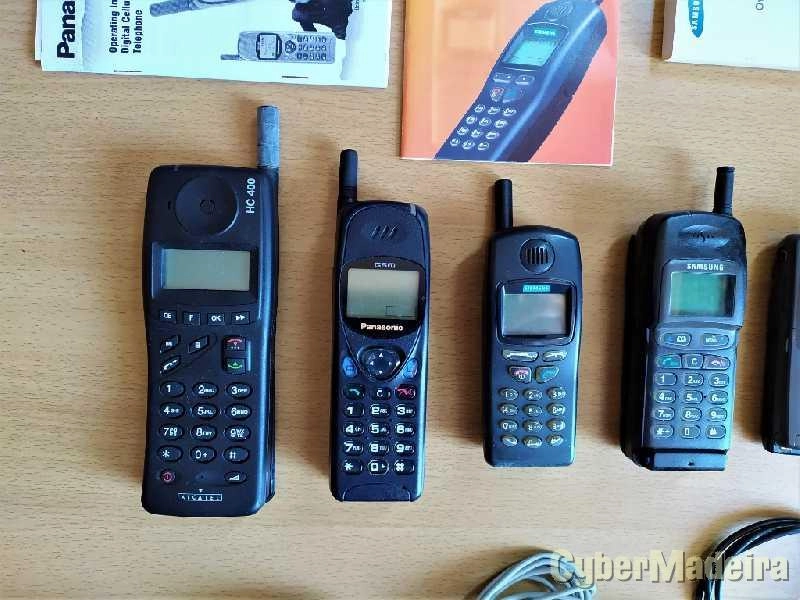 Telemoveis antigos Alcatel, Panasonic, Siemens e Samsung