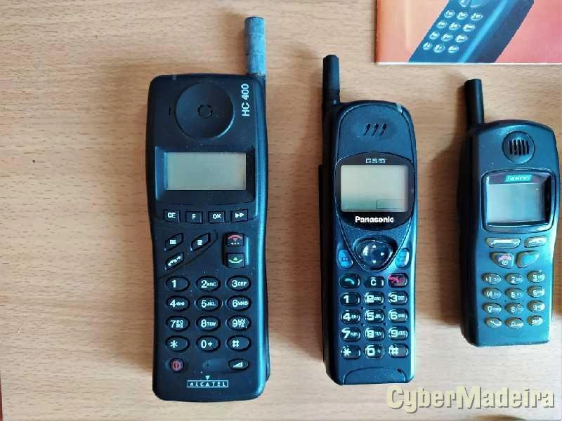 Telemoveis antigos Alcatel, Panasonic, Siemens e Samsung