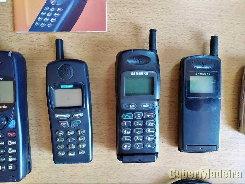 Telemoveis antigos Alcatel, Panasonic, Siemens e Samsung