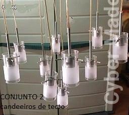 CONJUNTO de 2 candeeiros de teto