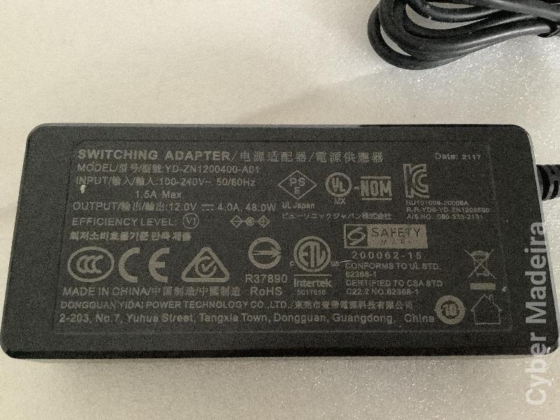 Carregador YD-ZN1200400-A01  12V  4A