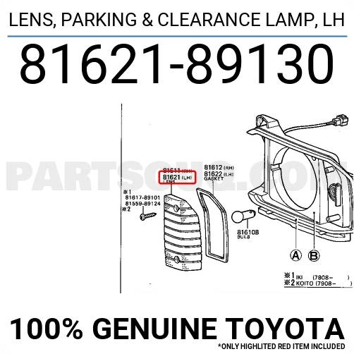 Vidro de luz de estacionamento Koito Clear lado direito aplicação/TOYOTA (Valor a ser verificado no dia da consulta)