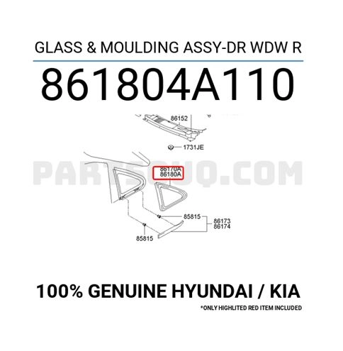 Vidro triângulo encapsulado porta frente lado direito aplicação/HYUNDAI/KIA (Valor a ser verificado no dia da consulta)
