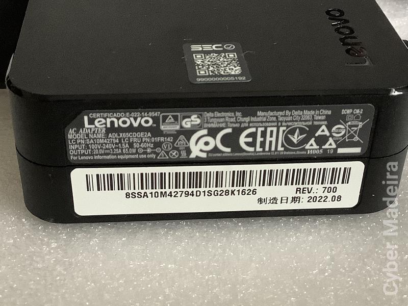 Carregador original Lenovo ADLX65CDGE2A