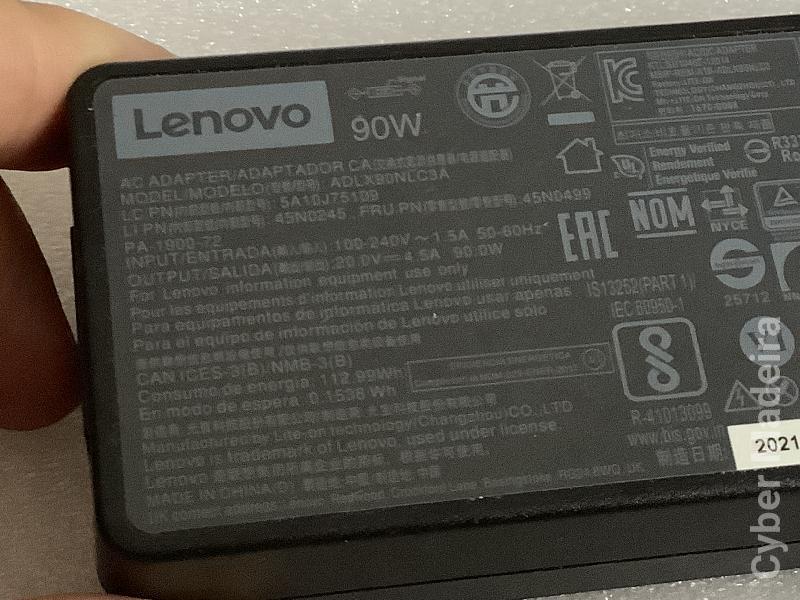 Carregador original Lenovo ADLX90NLC3A  20V , 4,50A  90W