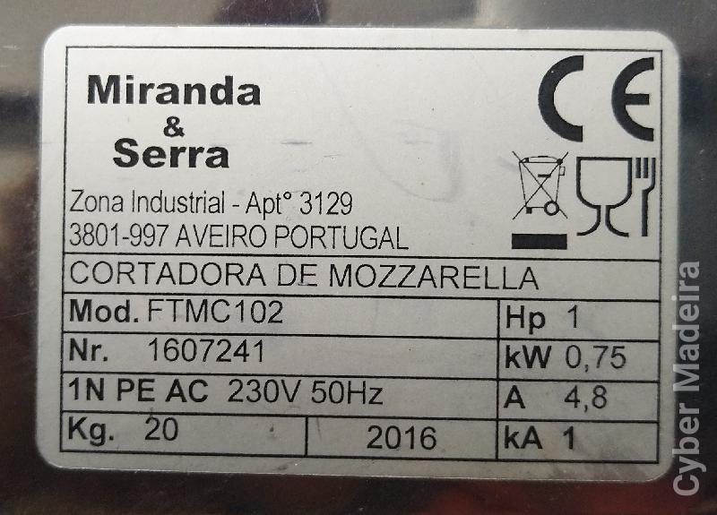 Máquina Raladora de queijo Mozzarella Tagliamozzarella