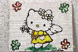 Quadro pintado à mão - hello kitty