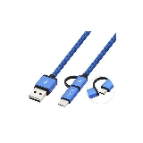 ADAPTADOR COOLBOX (USB A - USB C E MICRO USB B - 1 M - AZUL)