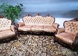 Conjunto de sofás em pele