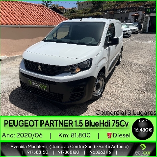 PEUGEOT PARTNER 1.5 BlueHDI 75 cv Gasóleo 