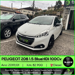 PEUGEOT 208 1.5 BlueHDI 100 cv Gasóleo 