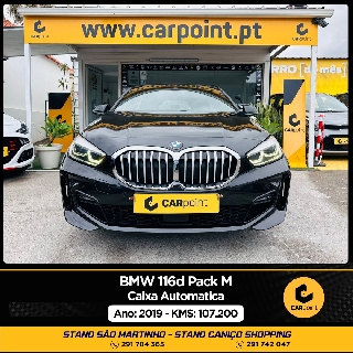 BMW Serie 1 Pack M Automático : Motor 1.5cc Diesel 116cv Gasóleo 