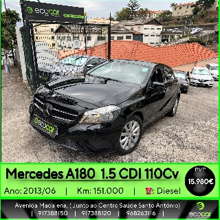 MERCEDES A 180 1.5 CDI 110 cv Gasóleo