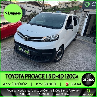 TOYOTA PROACE 1.5 D-4D 120 cv - 9 lugares Gasóleo