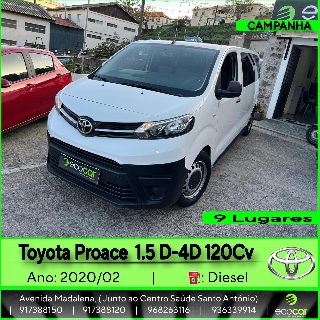TOYOTA PROACE 1.5 D-4D 120 cv - 9 lugares Gasóleo