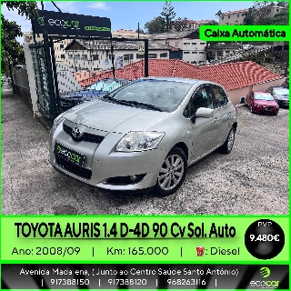TOYOTA AURIS 1.4 D-4D 90 cv - CAIXA AUTOMÁTICA Gasóleo
