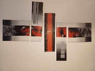 5 Quadros pintados à mão.