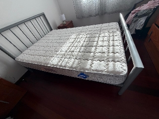 Standard Size Double Bed (Metal Frame & Mattress