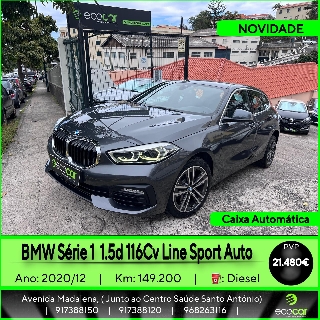 BMW Serie 1 1.5 D 116 cv -CAIXA AUTOMÁTICA Gasóleo