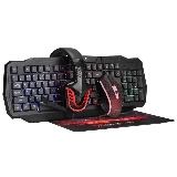 KIT RATO + AUSCULTADORES + TECLADO + TAPETE. (ESPANHOL) Preto
